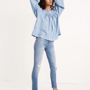 Madewell Ripped Skinny 9” High rise Jeans sz 29